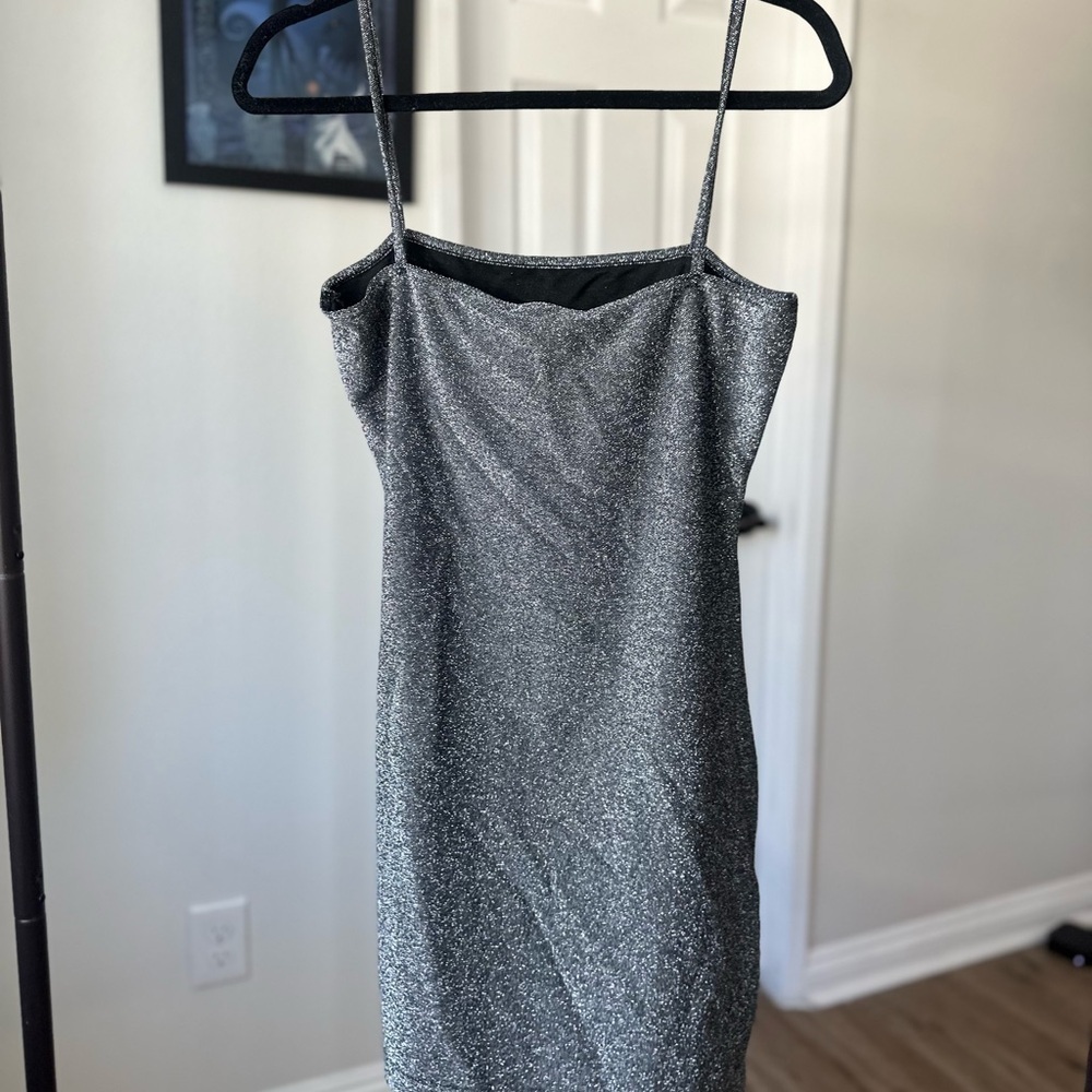 COLLUSION bodycon cami mini dress in sparkle